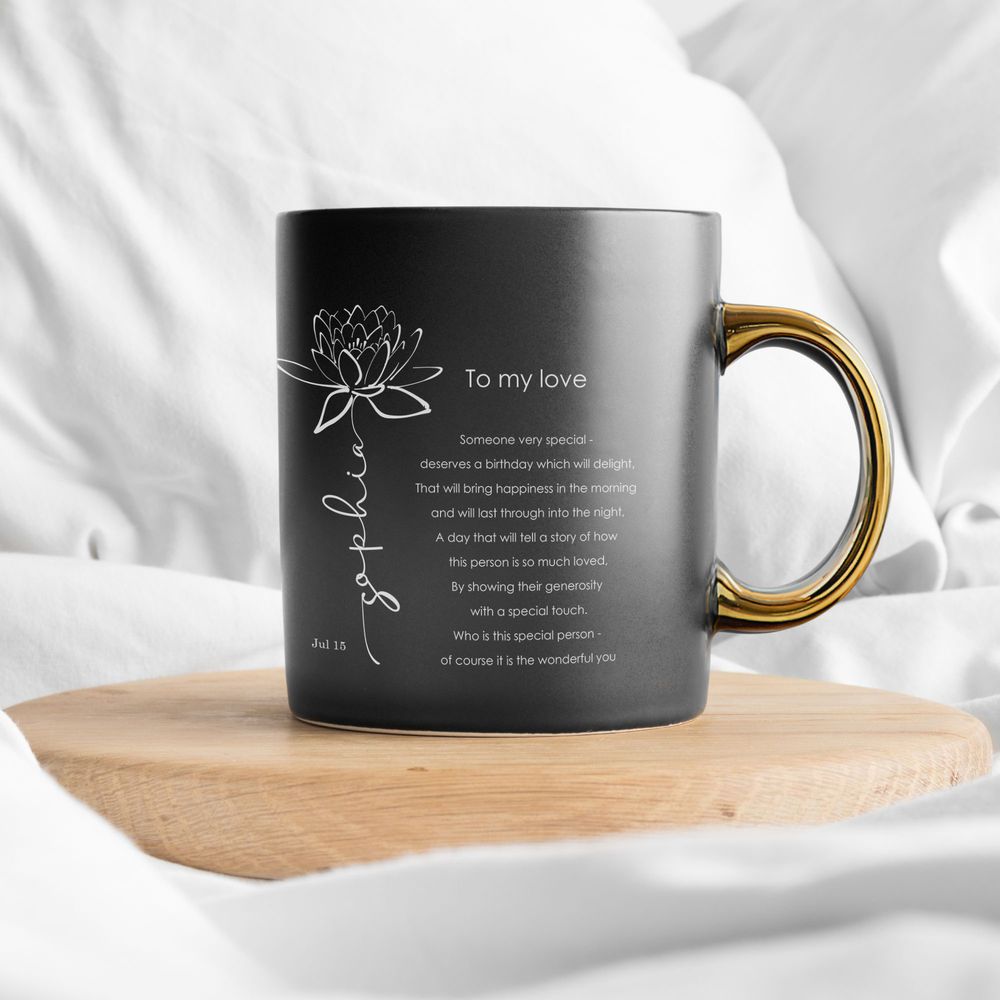 July Birth Flower Mug