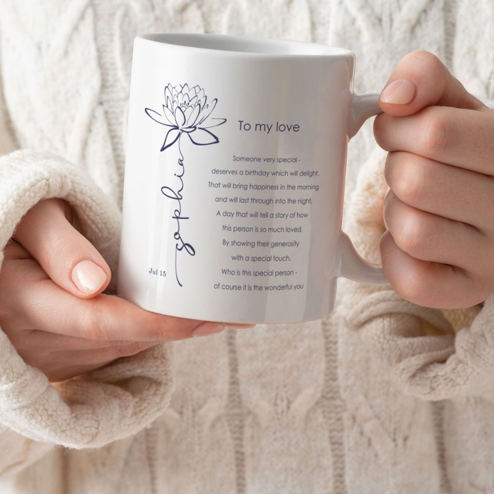 July Birth Flower Mug