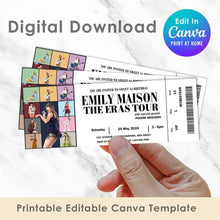 Load image into Gallery viewer, koragrro taylor swift eras tour tickets, Disco Invitation, Disco Party, Swifty Party, It&#39;s Me Hi, Era Birthday,  template, swiftie  gift, Taylors Version, 1989, Reputation, Pop Music, Taylor Swiftie Merch