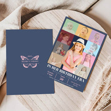 Load image into Gallery viewer, koragarro eras tour birthday invitation swiftie photo invitation taylor swift Birthday party invitation Taylor&#39;s version Editable Canva birthday template instant download 