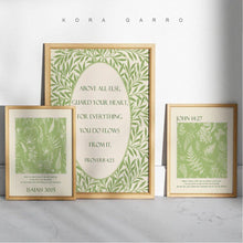 Load image into Gallery viewer, koragarro bible verses about life inspirational bible verses print christian home decor bible poster digital wall art green themed living room decor jesus wall art