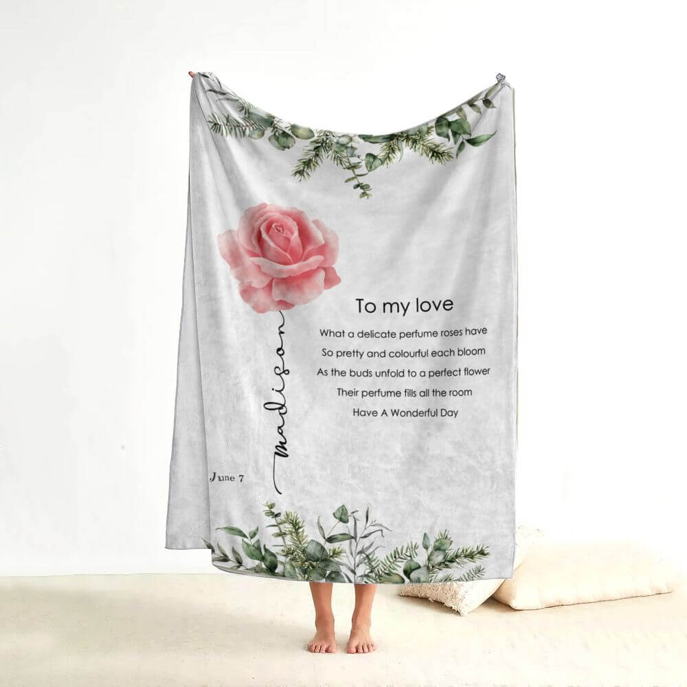 Rose Named Flower Blanket - June Birth flower