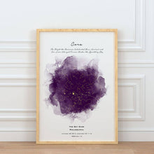 Load image into Gallery viewer, koragarro star map by date anniversary birthday gift printable star chart personalized gift for wedding digital artwork printable