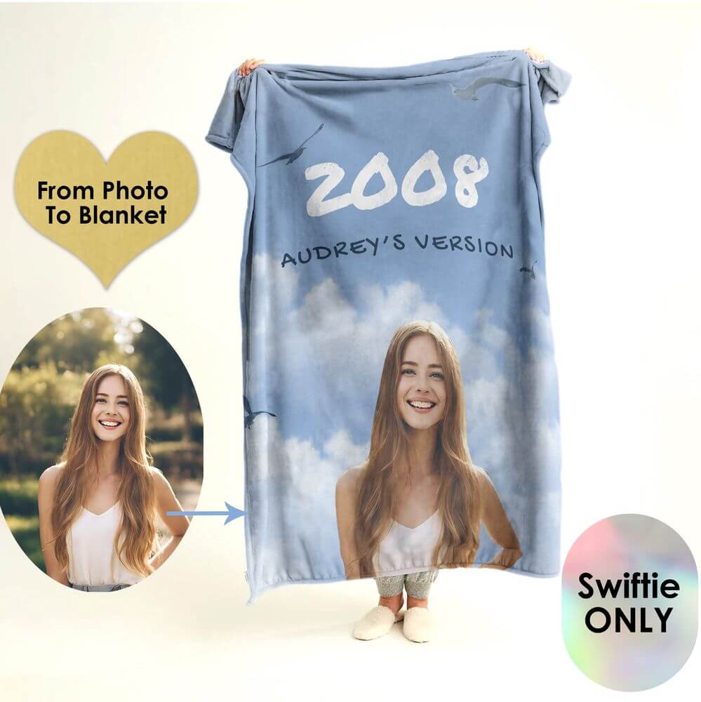 Koragarro Personalized Taylor Swift 1989 Photo Blanket, 1989, reputation, personalized throw blanket, custom photo blanket, Swiftie home decor, Swiftie Birthday Gifts,Tayor Swift Merch, Taylor's version, My best era