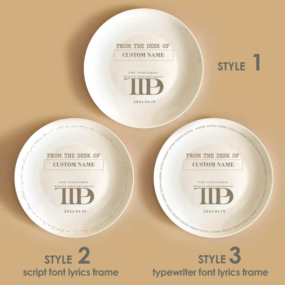 koragarro taylor swift fans personalized gift swiftie party table setting TTPD fans custom ceramic plate the tortured poets department tableware custom gift swiftie birthday dinnerware gift 